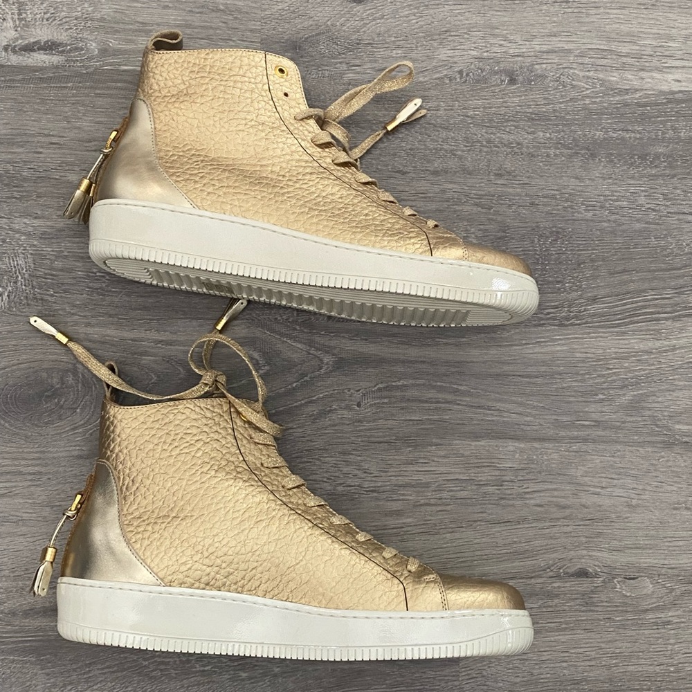 android homme alfa hi sneakers gold laces